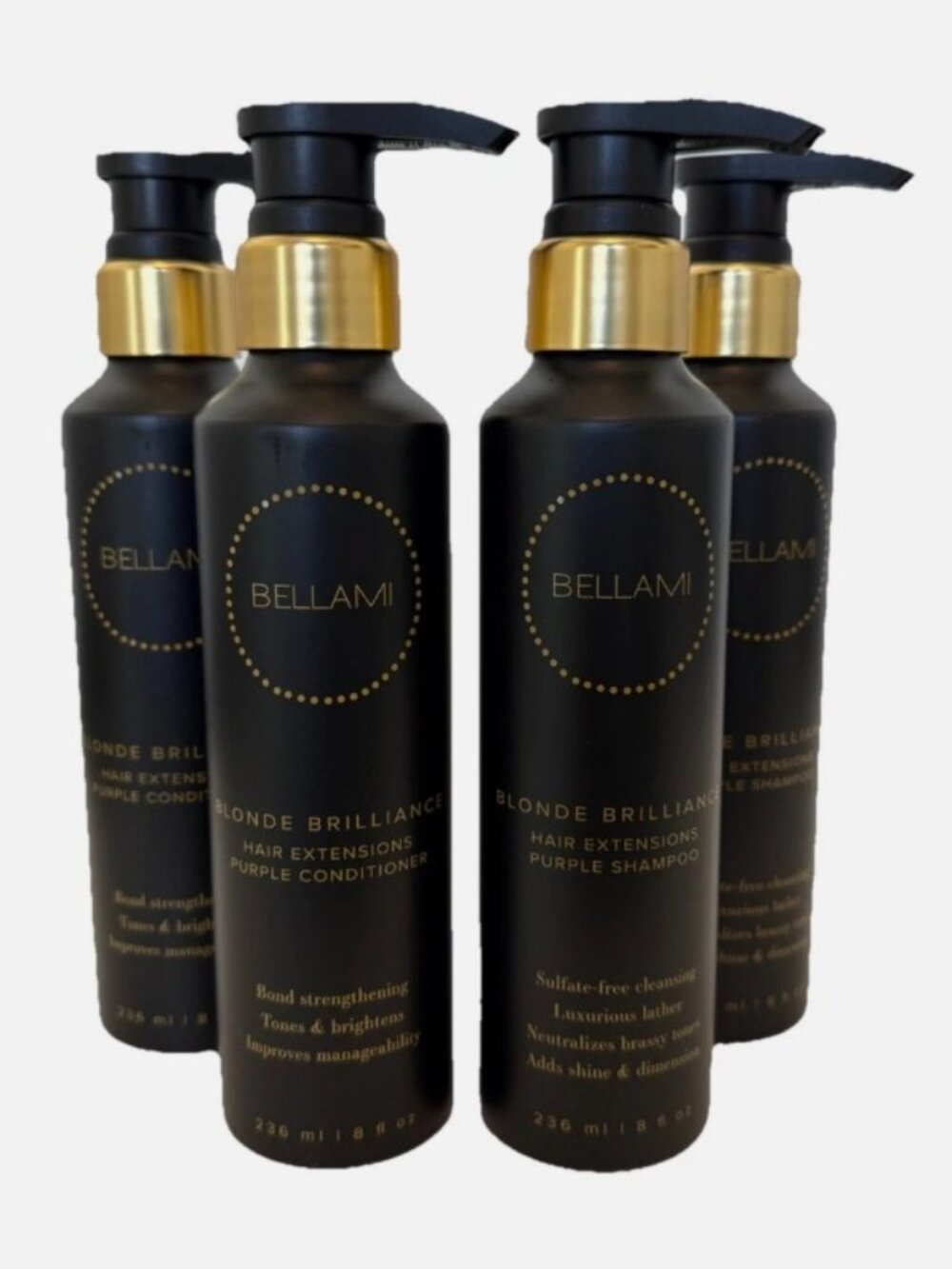 Bellami Blonde Brilliance Purple Shampoo & Conditioner 8oz Set with Pumps 2 each